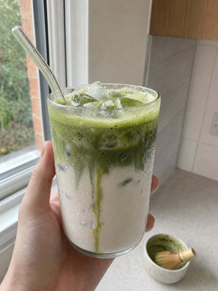 Classic Iced Matcha Latte, a recipe from The 10-Min Cookbook