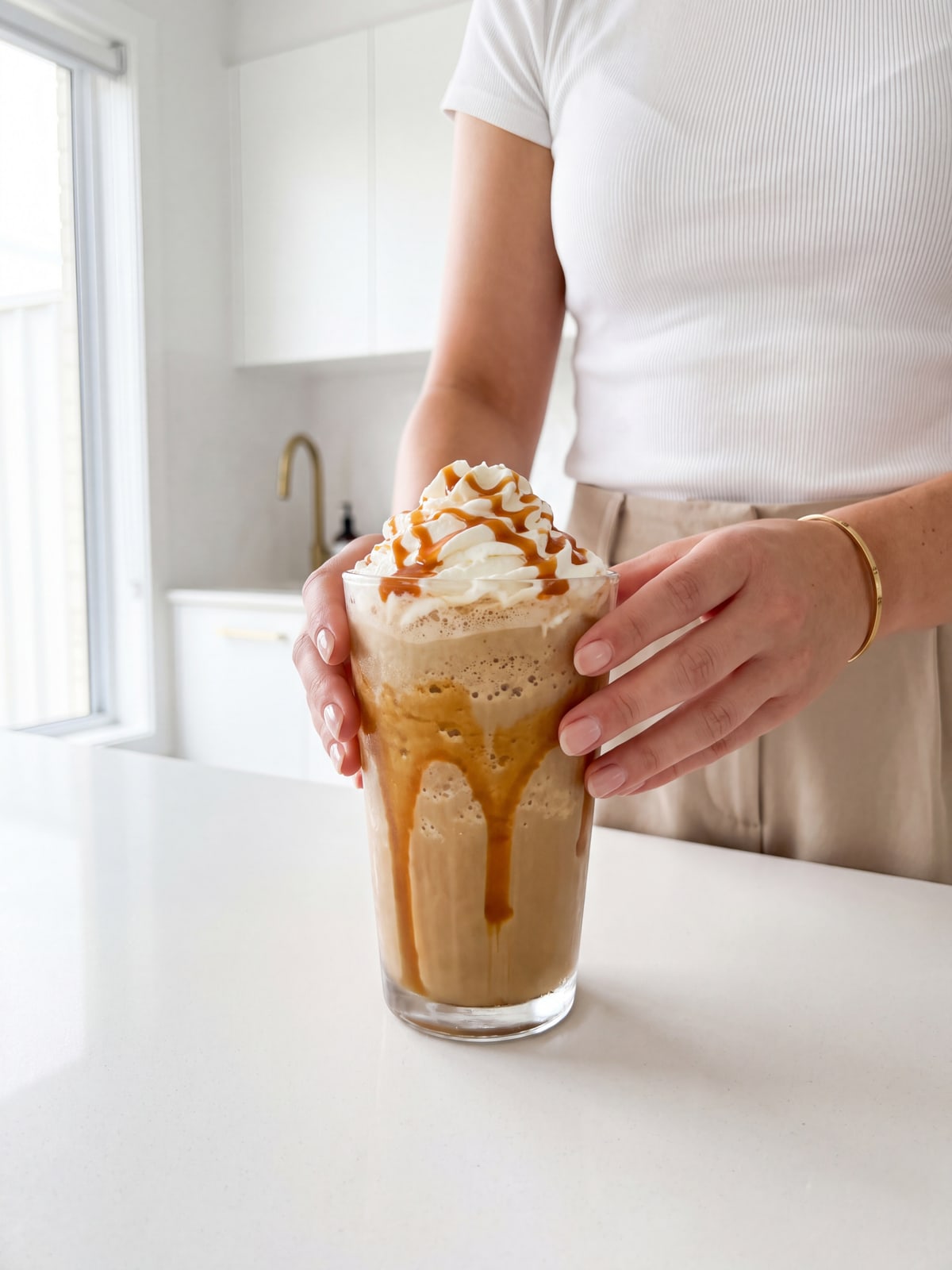 Blended Caramel Iced Coffee, a recipe from The 10-Min Cookbook